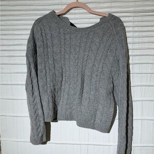 J. Crew Gray Cable Knit Sweater